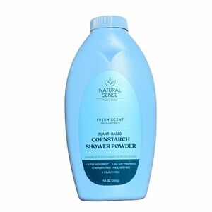 Natural Sense Plant-Based Cornstarch Shower Powder – Fresh Scent (10 oz)